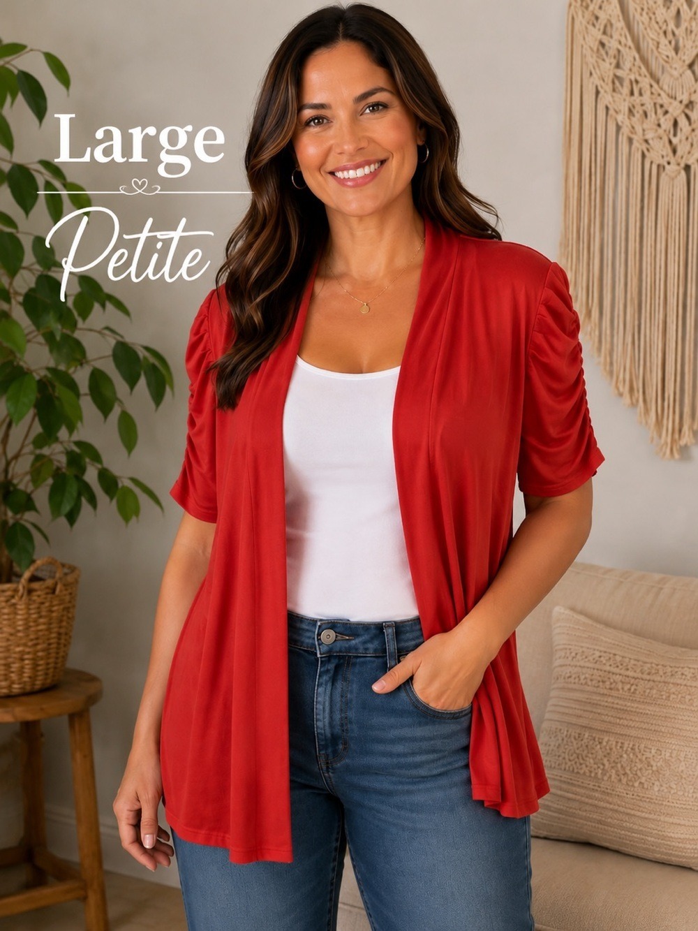 Sears/Kmart short sleeve open front cardigan Woman’s Large